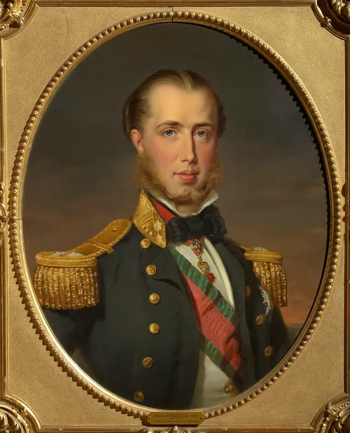 Ritratto di Massimiliano d'Asburgo giovane, in uniforme della marina, dipinto da Winterhalter