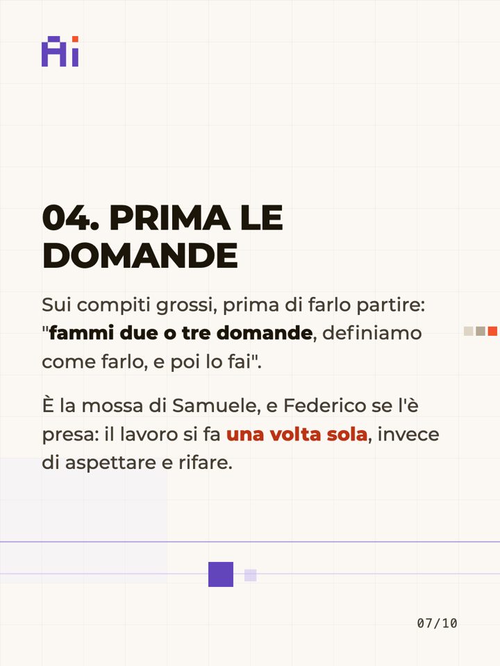Le cinque mosse di Claude Design, scheda 7 di 10