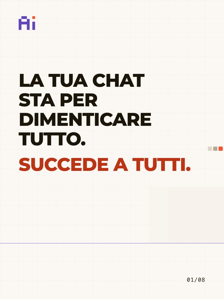 La memoria: il contesto che finisce, i file che restano, scheda 1 di 8