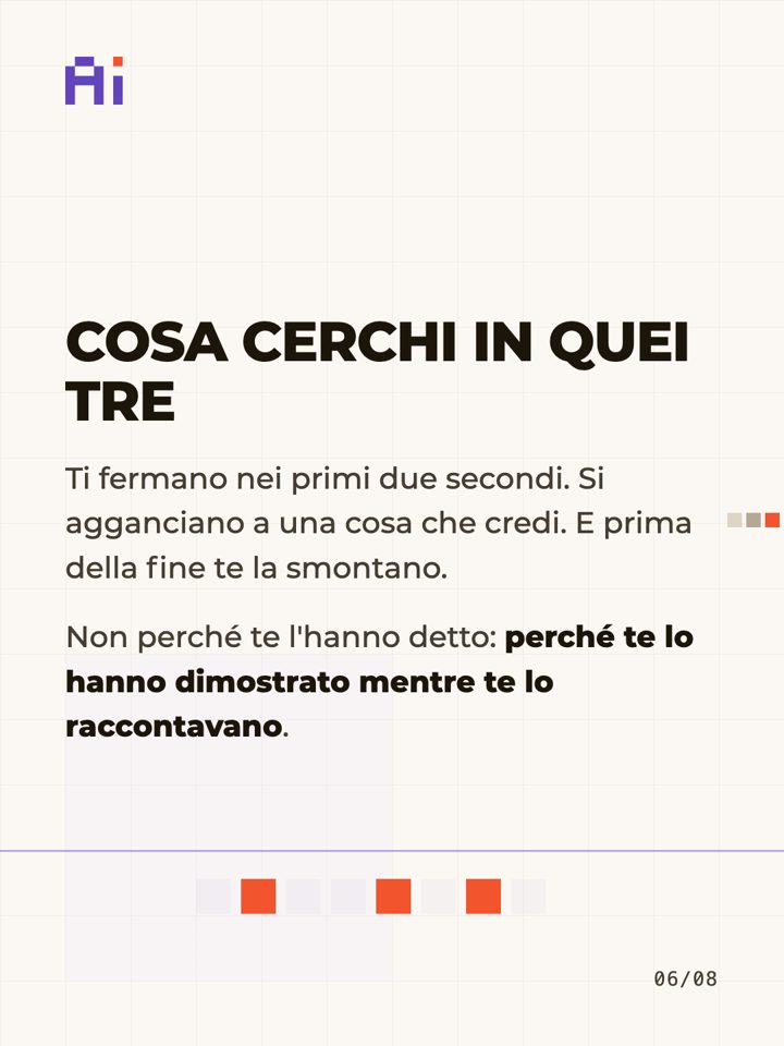 Quindici reel in una notte, il carosello nato da questa giornata, scheda 6 di 8