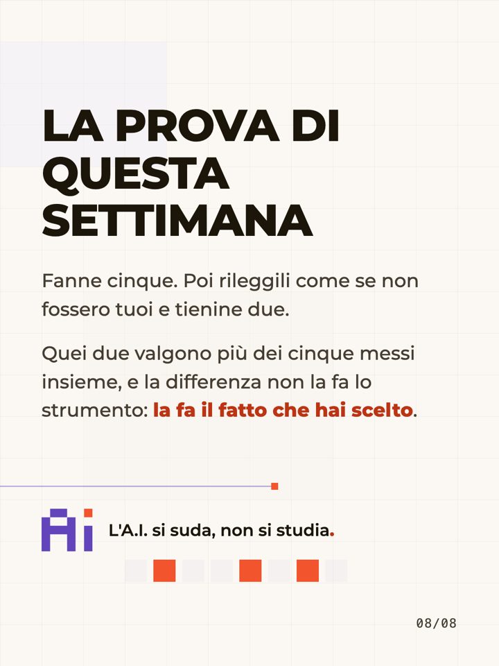 Quindici reel in una notte, il carosello nato da questa giornata, scheda 8 di 8